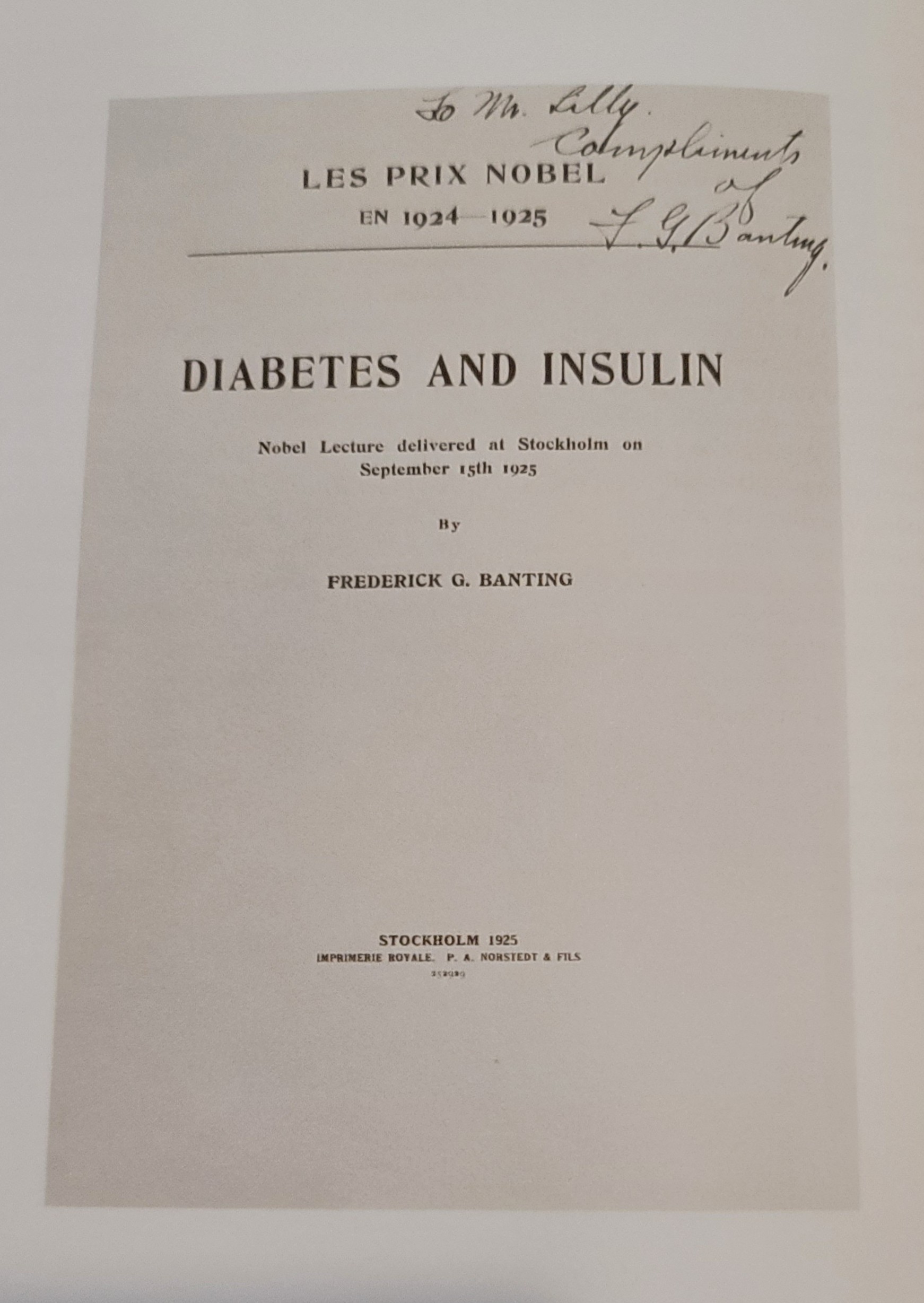 The Antidiabetic Functions of the Pancreas and the Successful Isolation of the Antidiabetic Hormone—Insulin | 1923 The Antidiabetic Functions of the Pancreas and the Successful Isolation of the Antidiabetic Hormone—Insulin